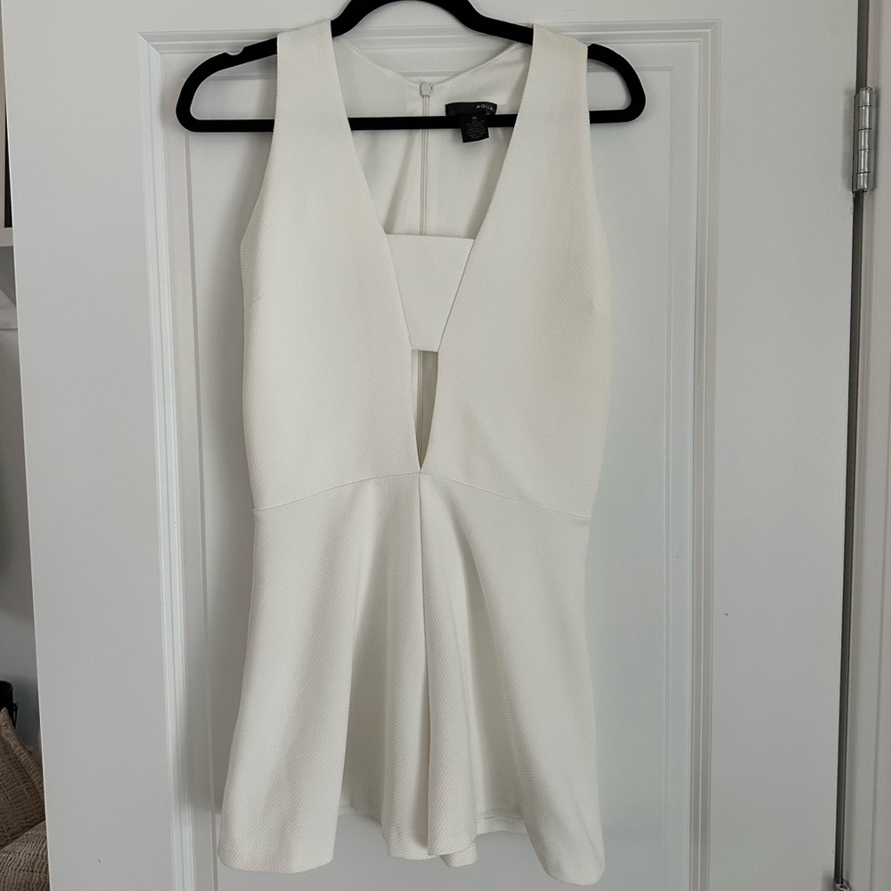 Aqua white romper